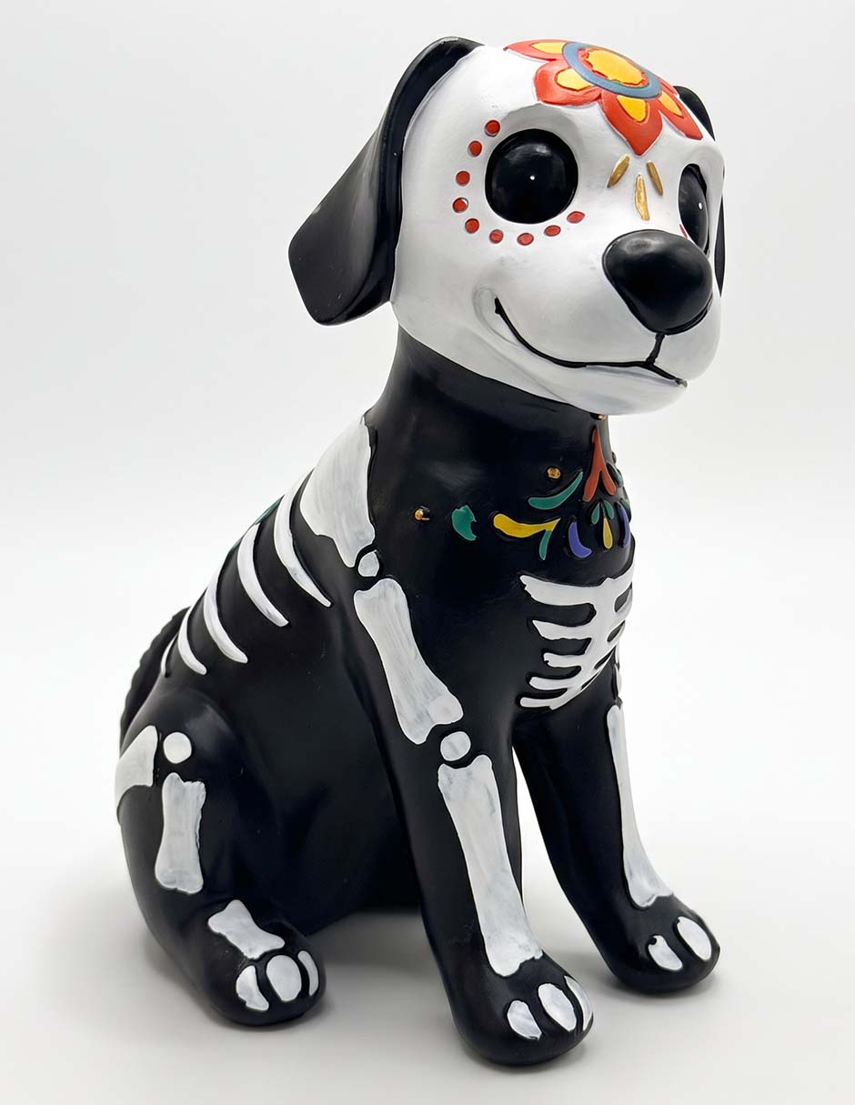 Figura decorativa de Halloween con forma de esqueleto de perro 1