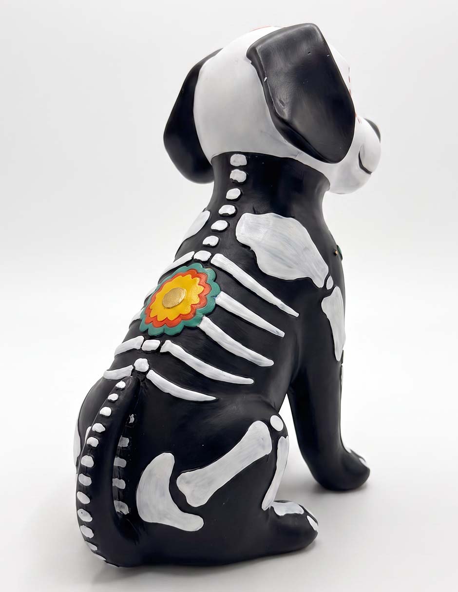 Figura decorativa de Halloween con forma de esqueleto de perro 2
