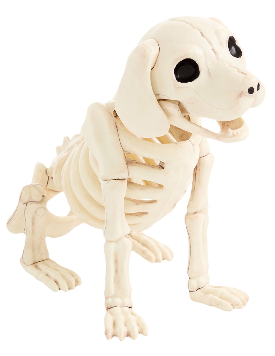 Figura decorativa de Halloween con forma de perro esqueleto 1