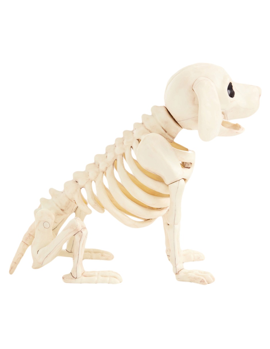 Figura decorativa de Halloween con forma de perro esqueleto
