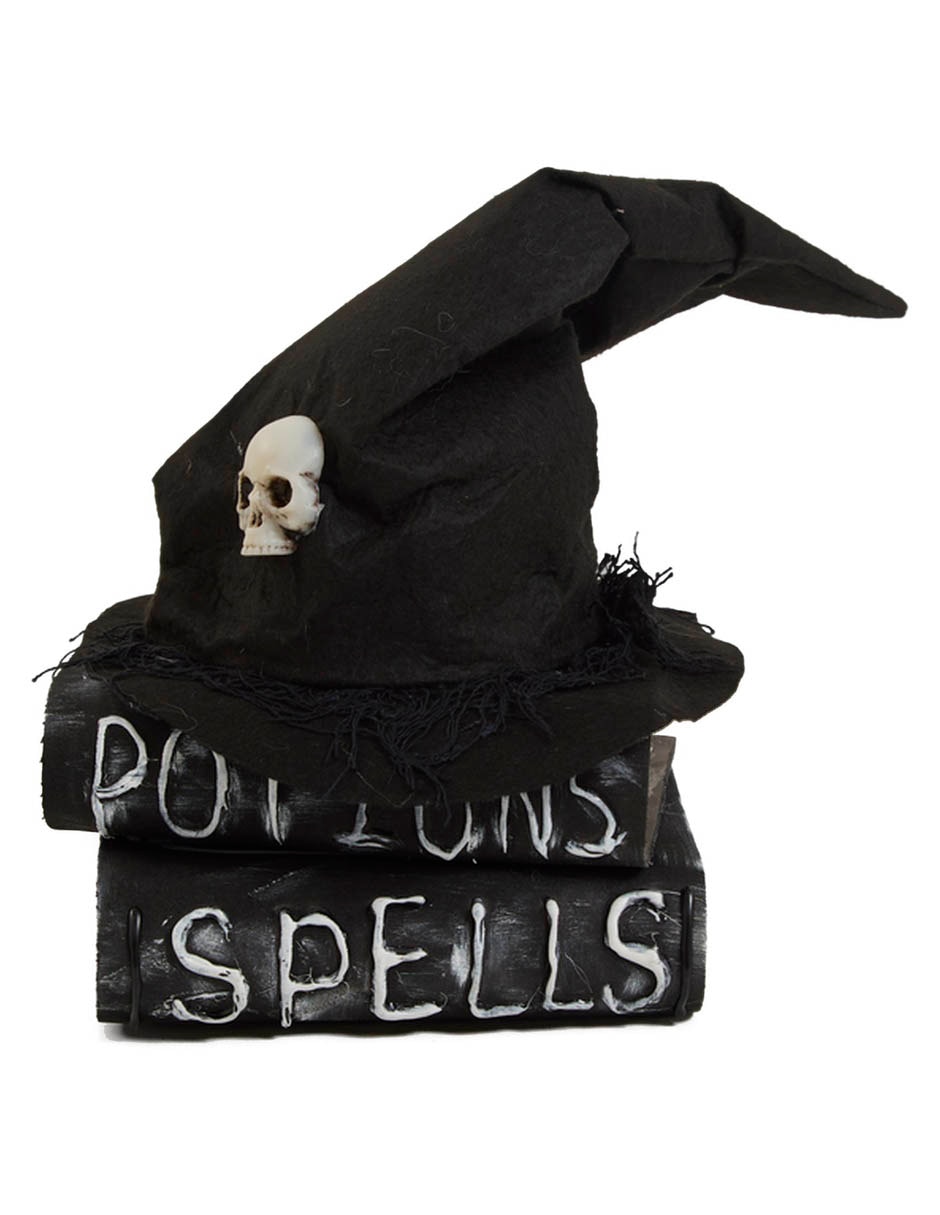 LIBROS Y CALAVERA CON SOMBRERO ANIMADO 1