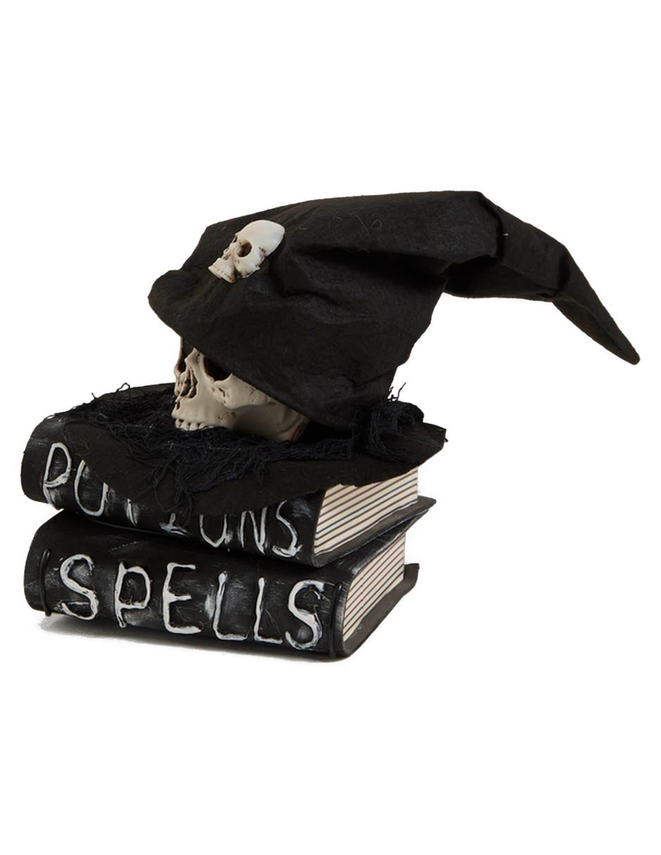 LIBROS Y CALAVERA CON SOMBRERO ANIMADO 2