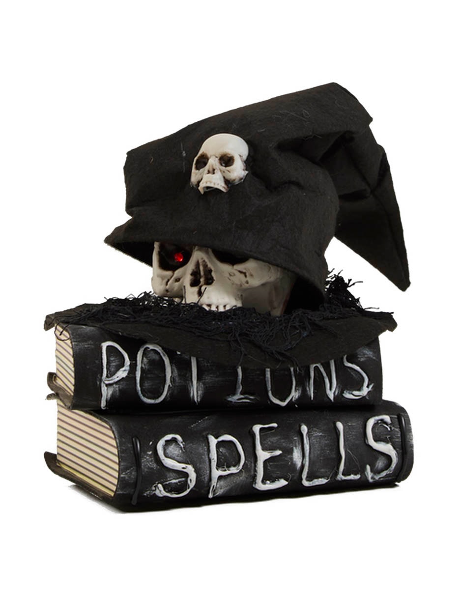 LIBROS Y CALAVERA CON SOMBRERO ANIMADO 4