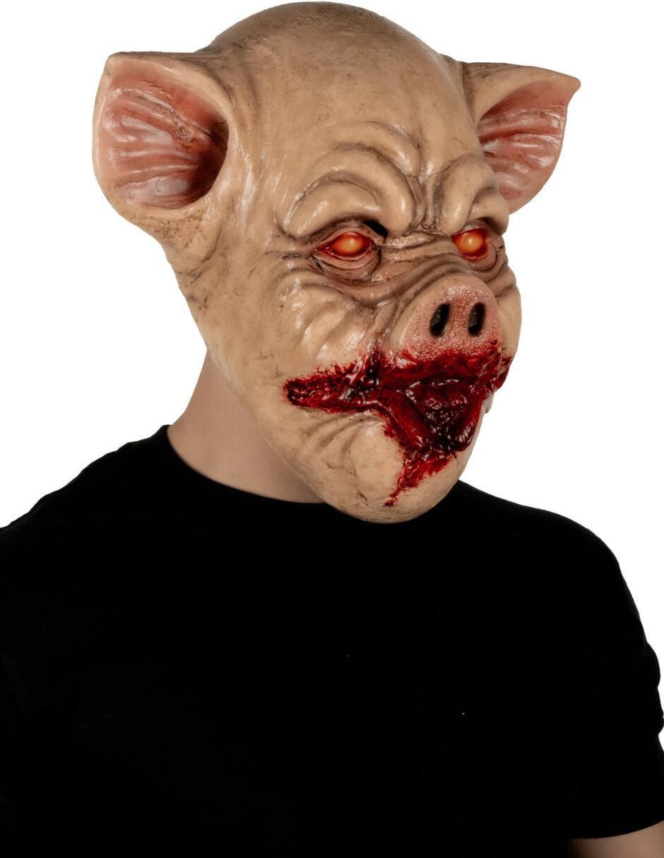 Máscara para disfraz de cerdo asesino creepy 3