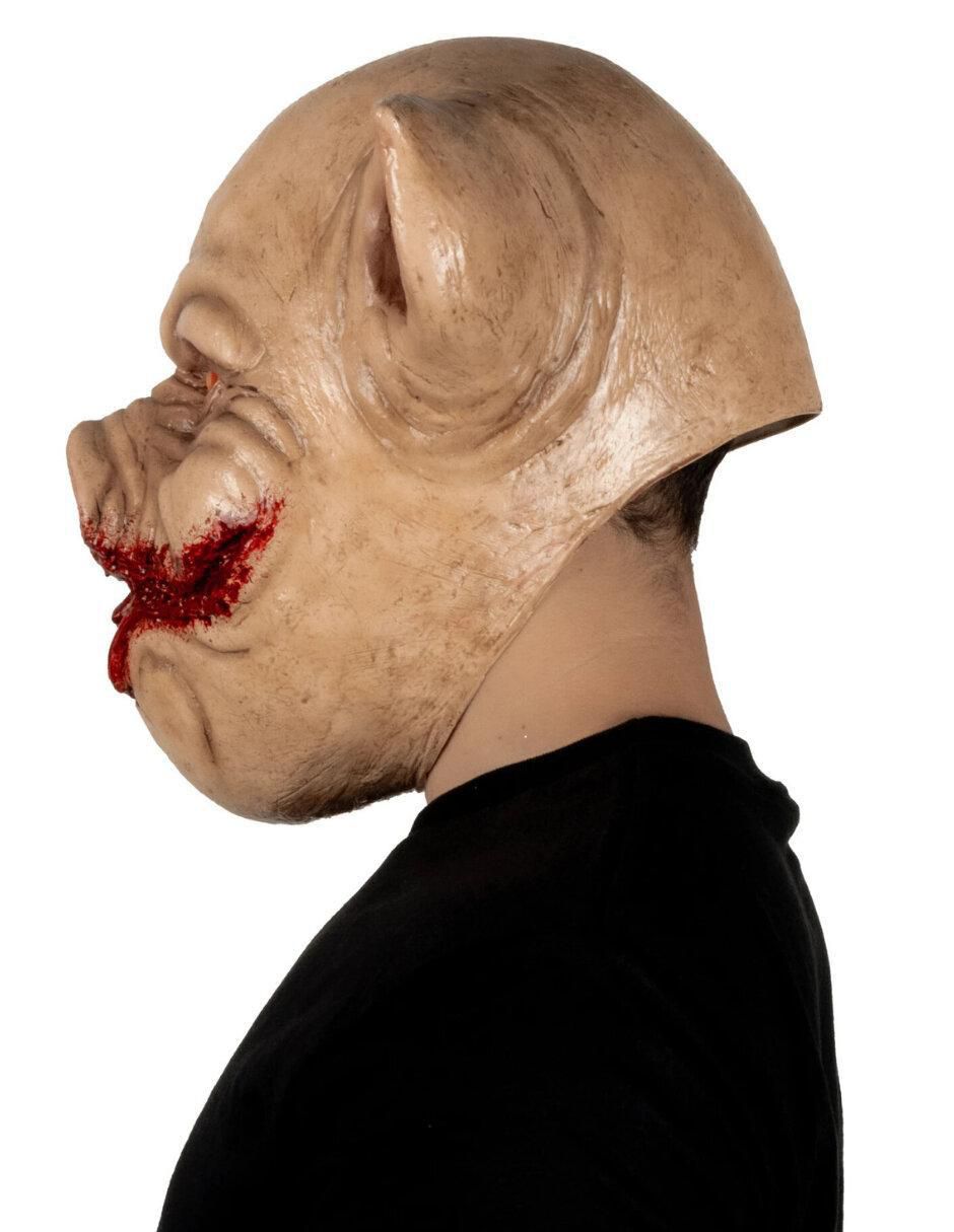 Máscara para disfraz de cerdo asesino creepy 6