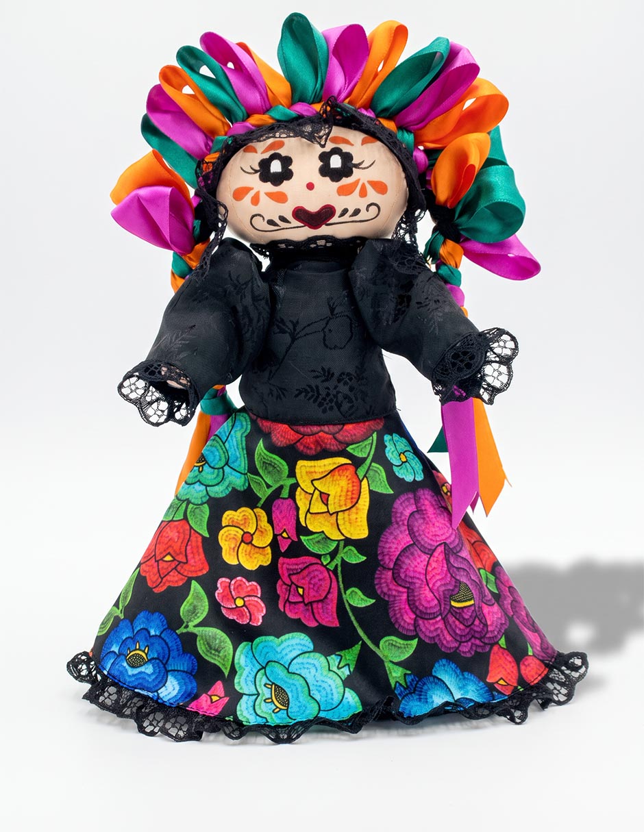 Figura decorativa de día de muertos con forma de catrina