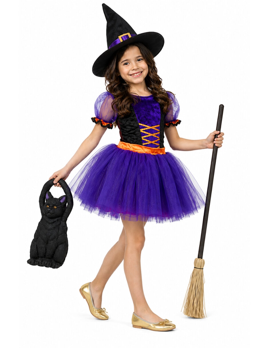 Disfraz de Bruja Halloween para niña