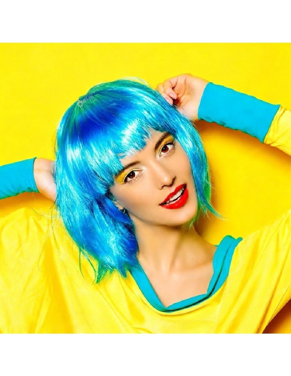 Peluca para disfraz lacia de cabello corto 2