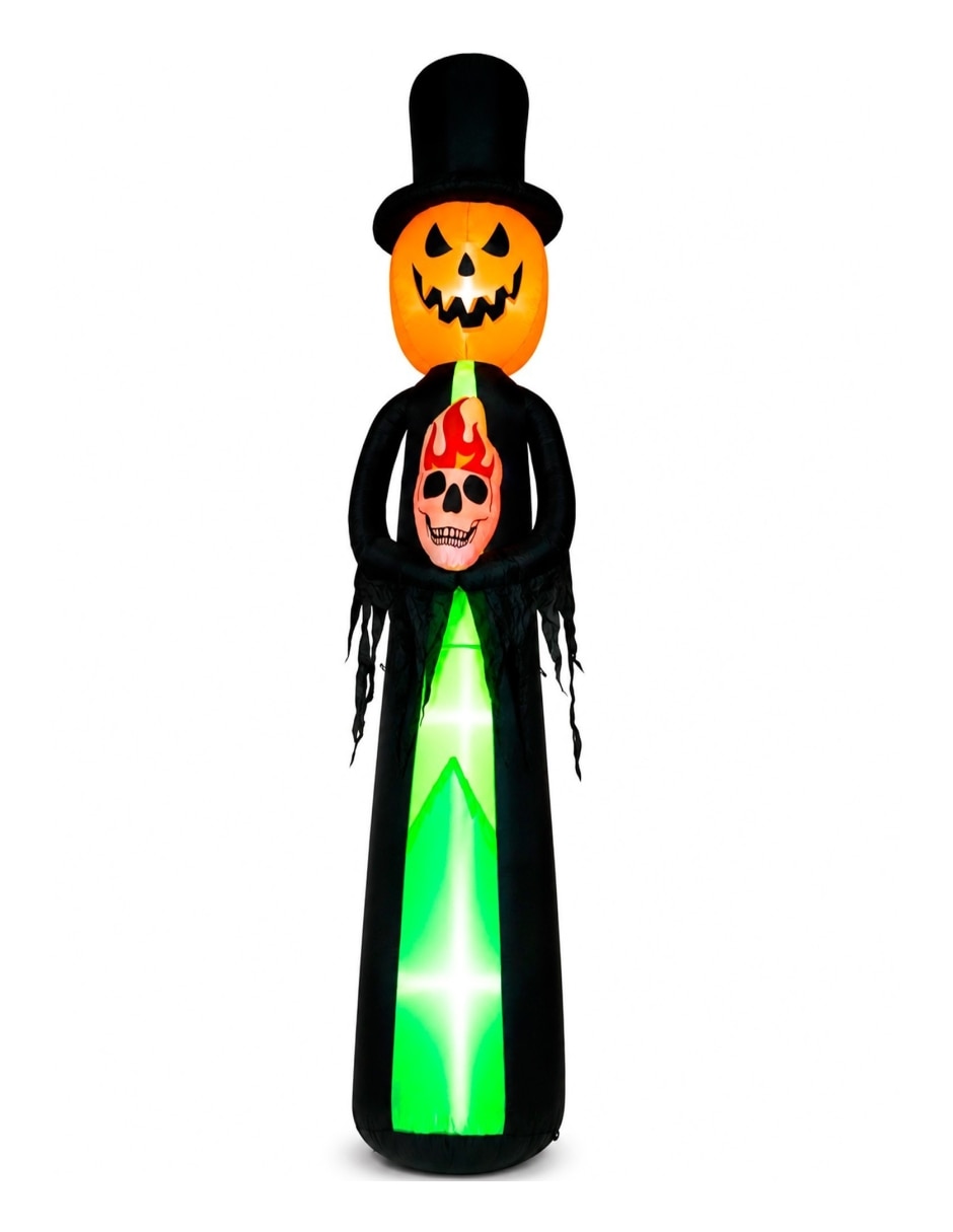Figura decorativa con forma de calabaza con esqueleto 2