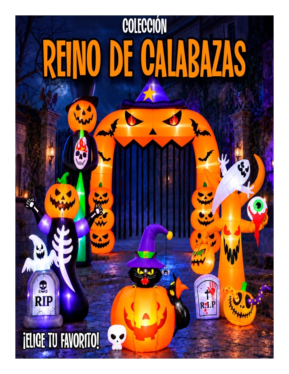 Figura decorativa con forma de calabaza con esqueleto 8