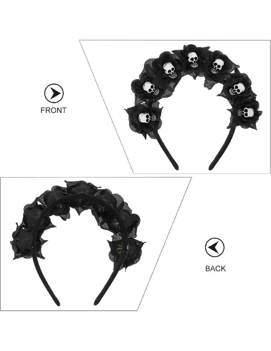 Diadema para disfraz de Diadema de rosas y calaveras para disfraz 3