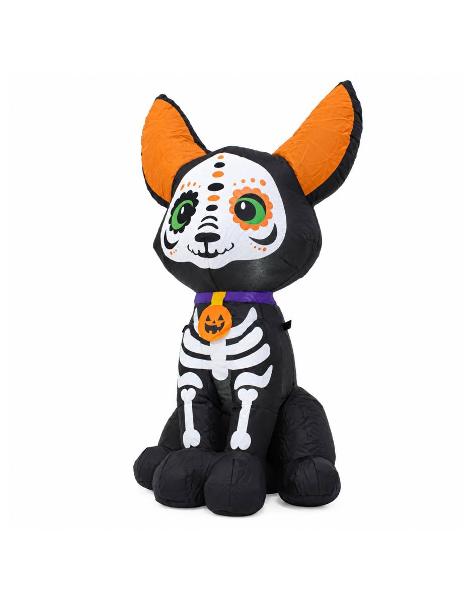Figura decorativa con forma de perro esqueleto