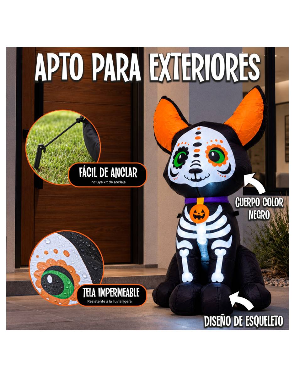 Figura decorativa con forma de perro esqueleto 4