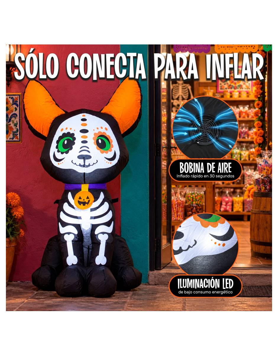 Figura decorativa con forma de perro esqueleto 3