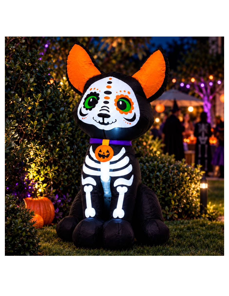Figura decorativa con forma de perro esqueleto 2