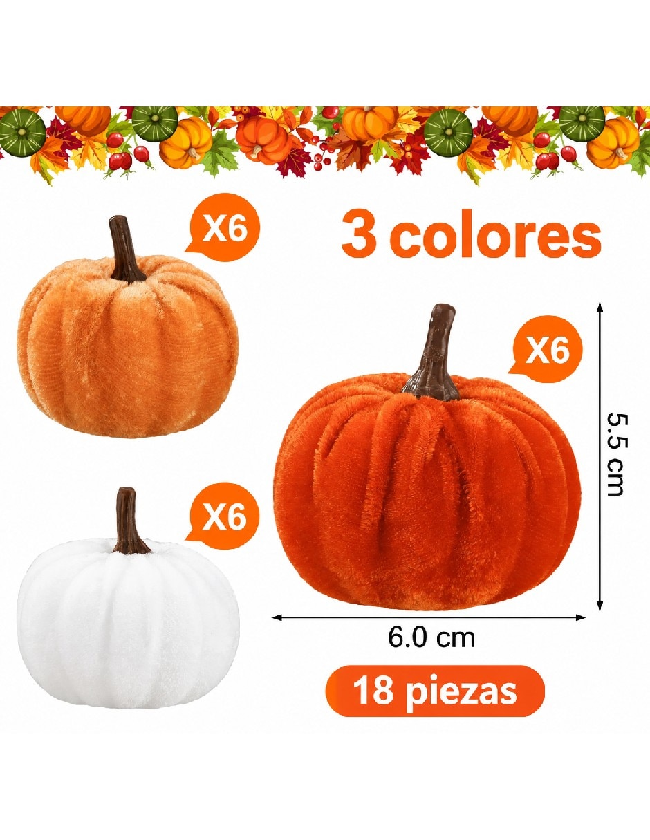 Set decoración con forma de Calabaza 4