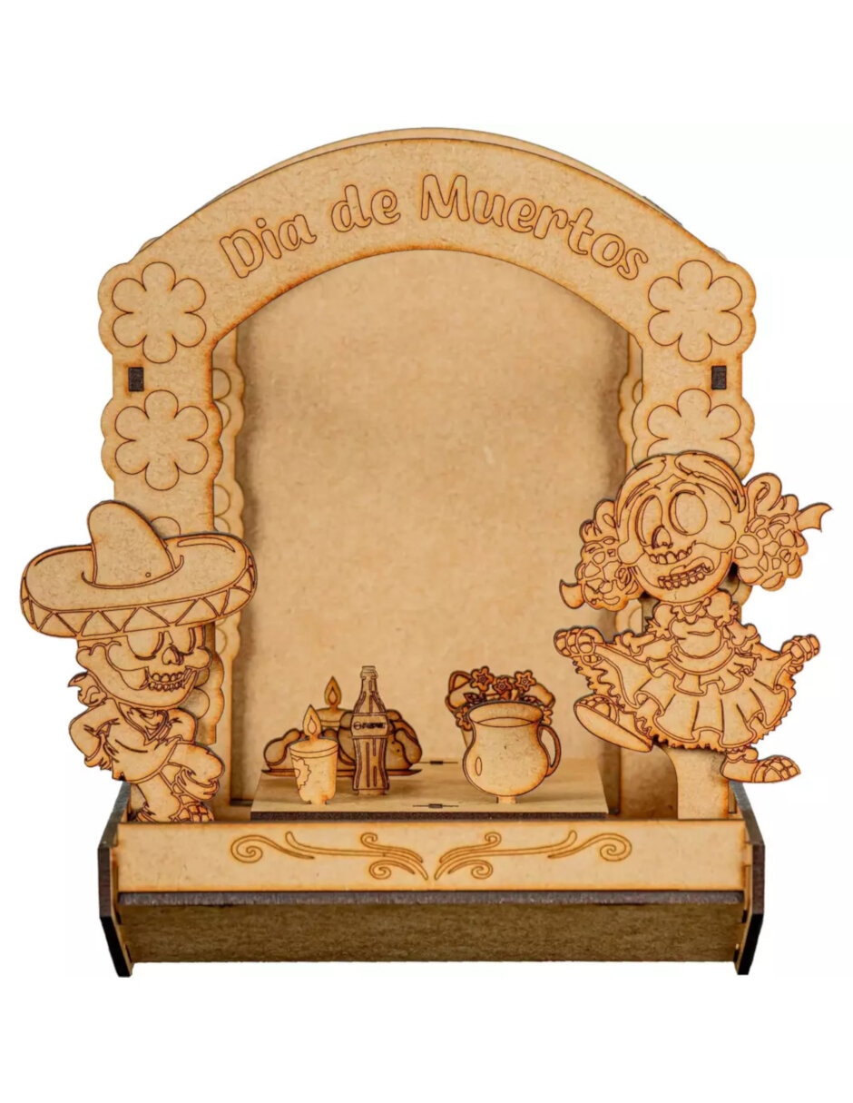 Portarretrato día de muertos de mdf para 1 foto