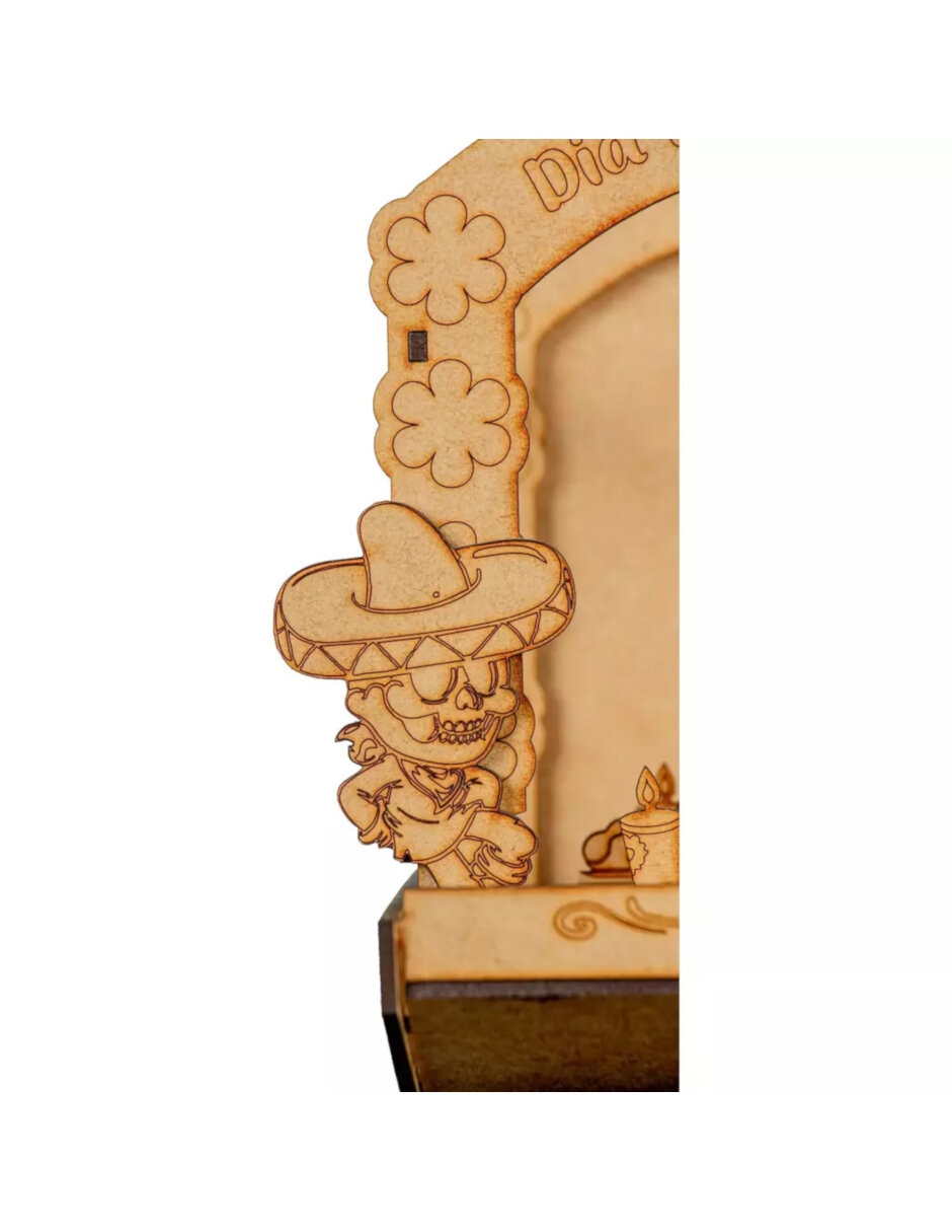 Portarretrato día de muertos de mdf para 1 foto