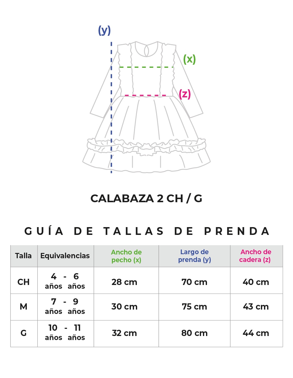 Disfraz ves calabaza 2 chg de calabaza para niña 10