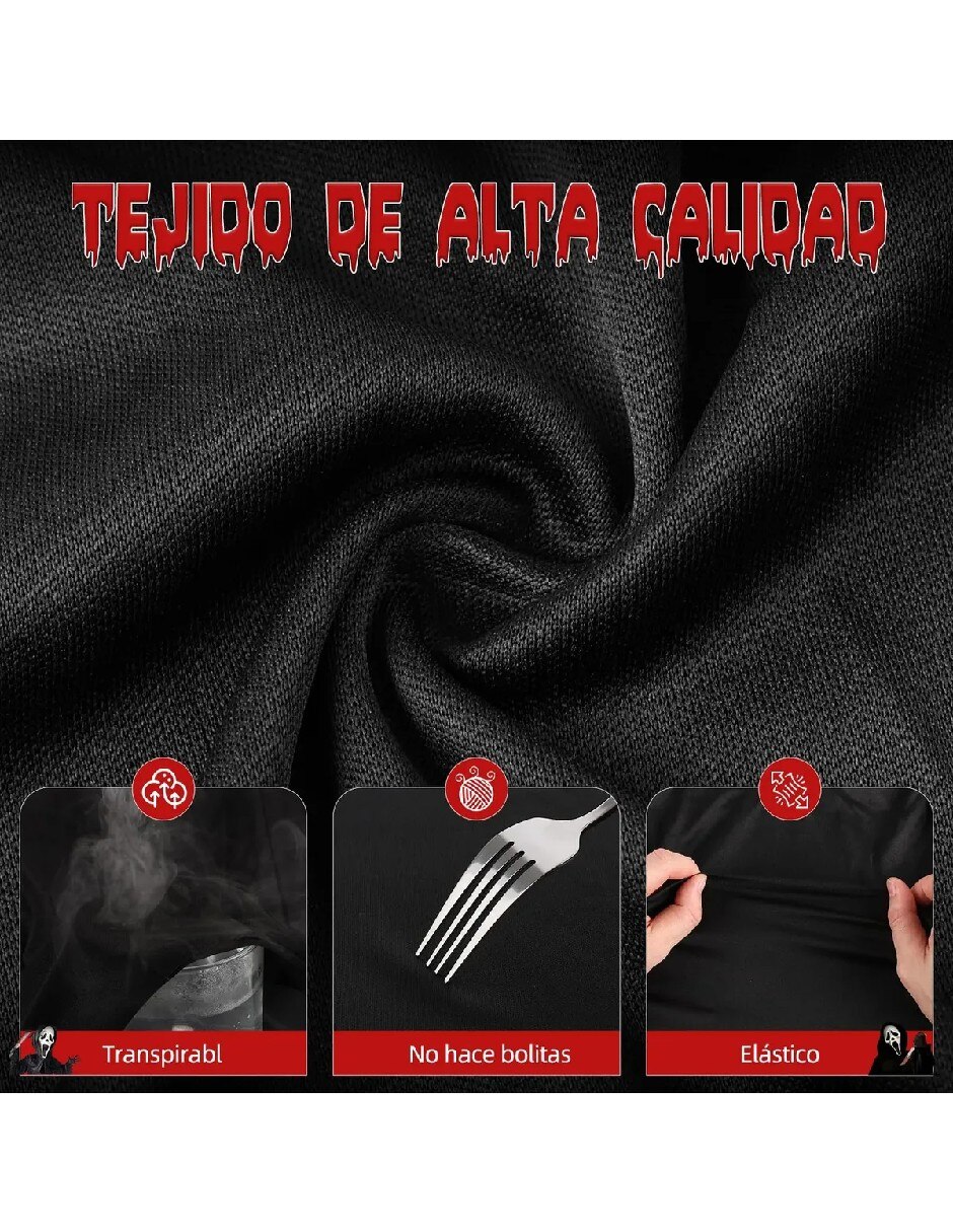 Set de accesorios para disfraz de máscara y cuchillo Ghost face 3