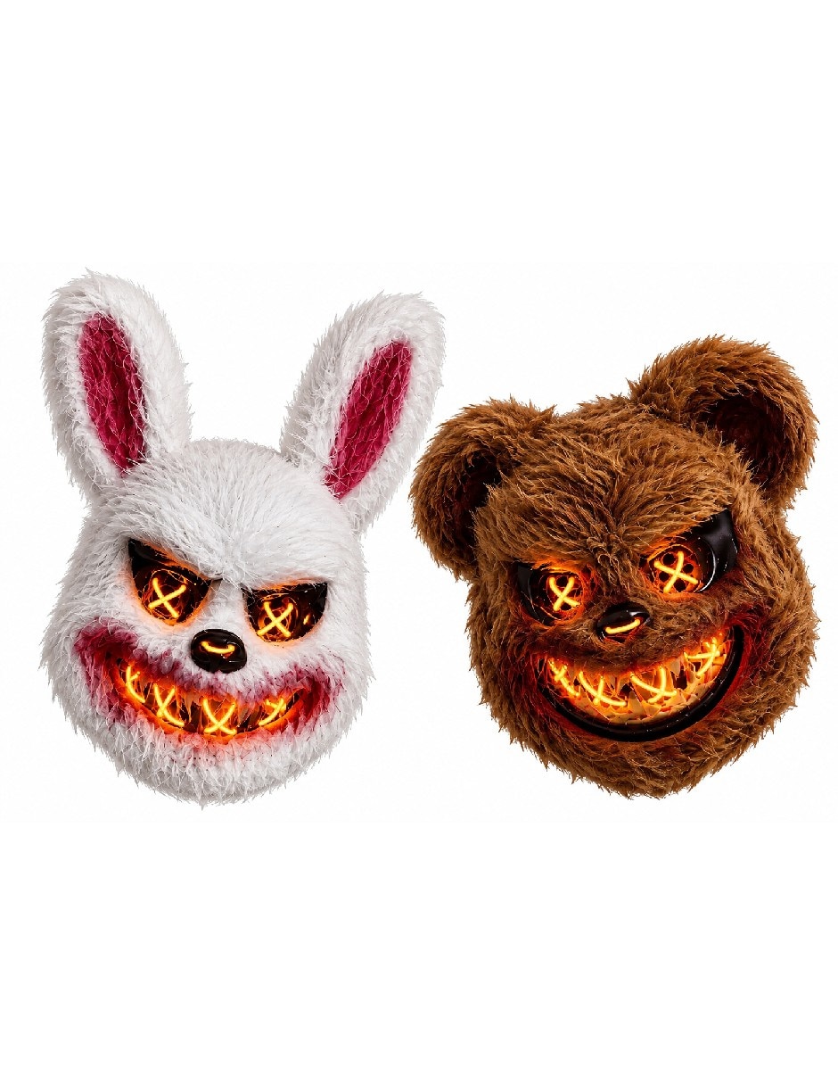 Set de máscaraa para disfraz de oso y conejo led halloween