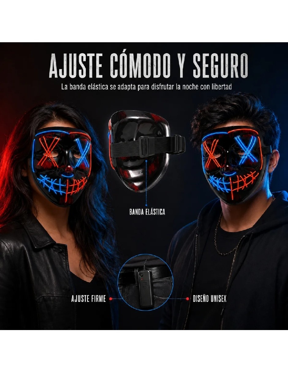 Máscara para disfraz de máscara led de purga 3