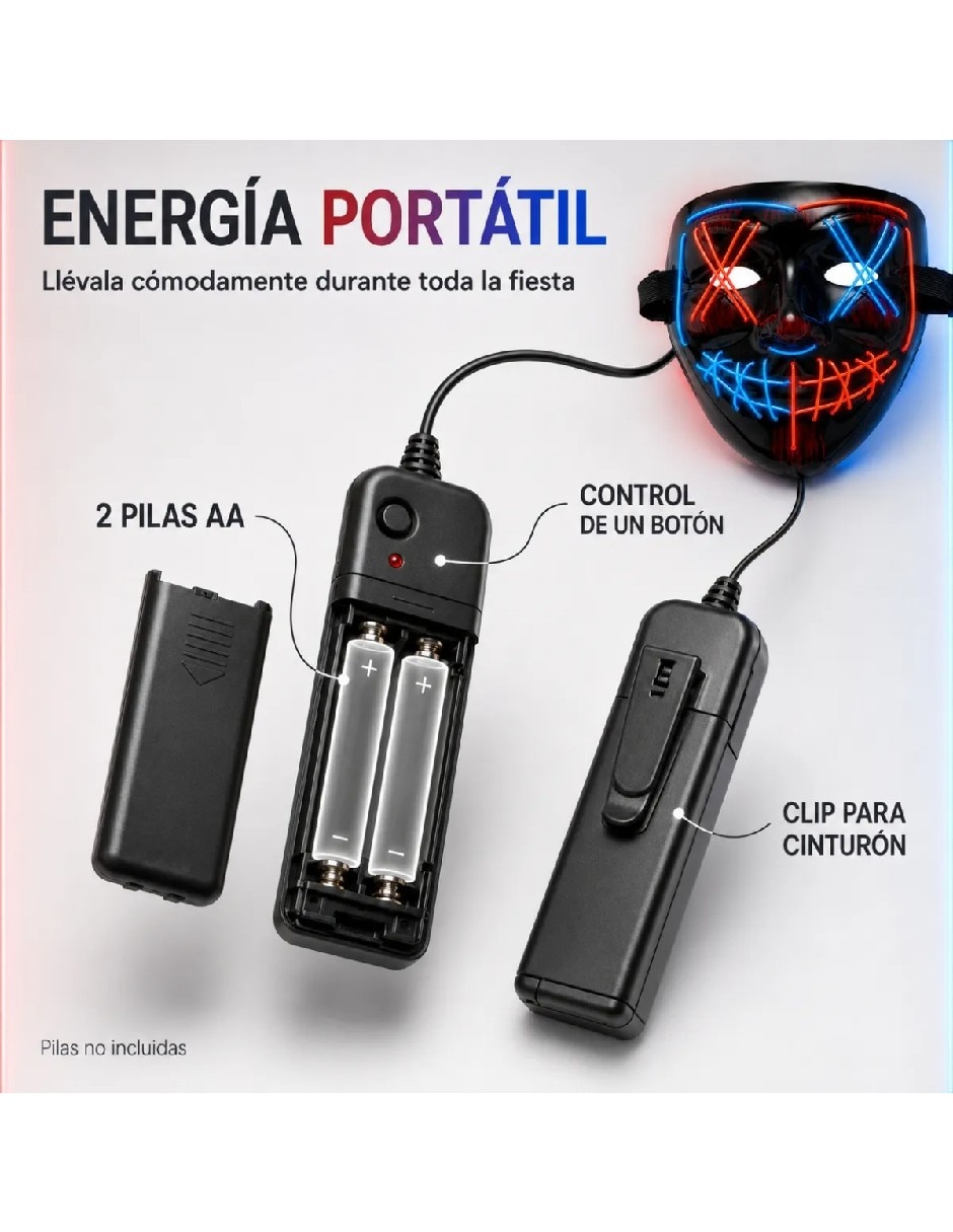 Máscara para disfraz de máscara led de purga 4