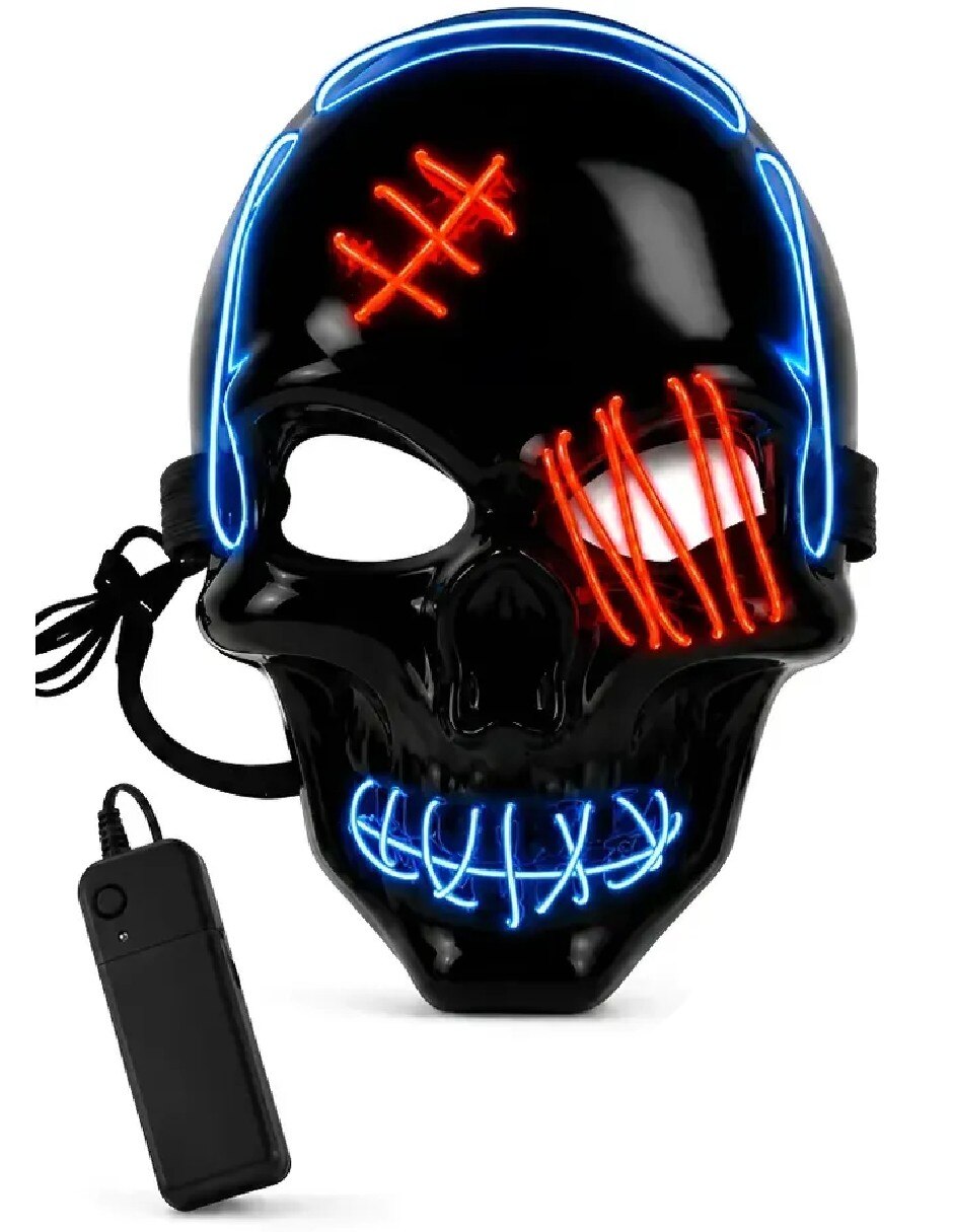 Máscara para disfraz led de calavera Máscara para disfraz led de calavera