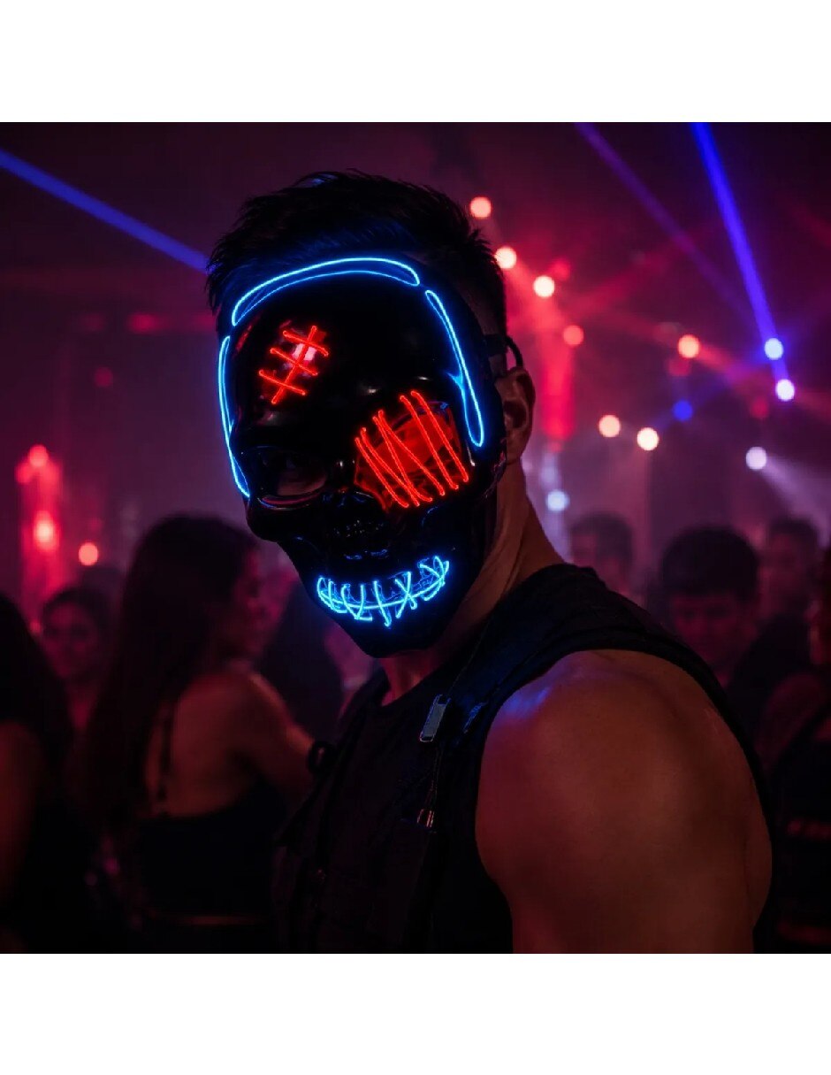 Máscara para disfraz led de calavera 2