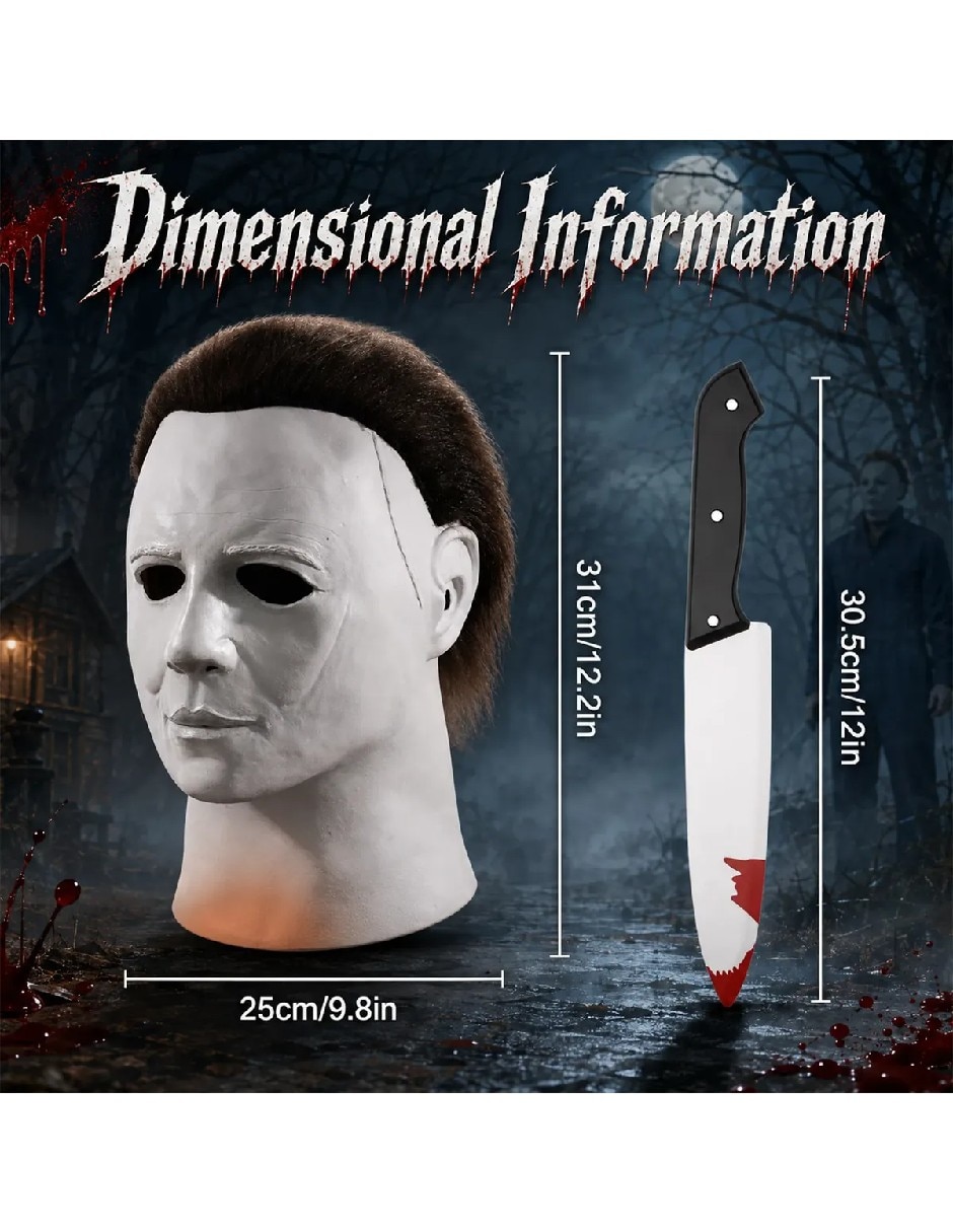 Set de accesorios para disfraz máscara de Michael Myers 6