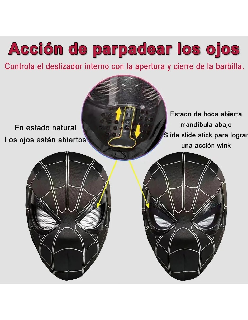 Máscara para disfraz negra de spiderman 2