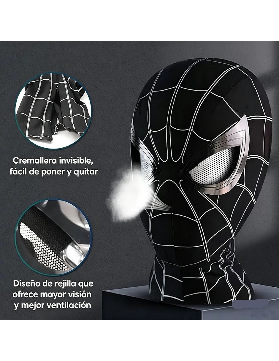 Máscara para disfraz negra de spiderman 3