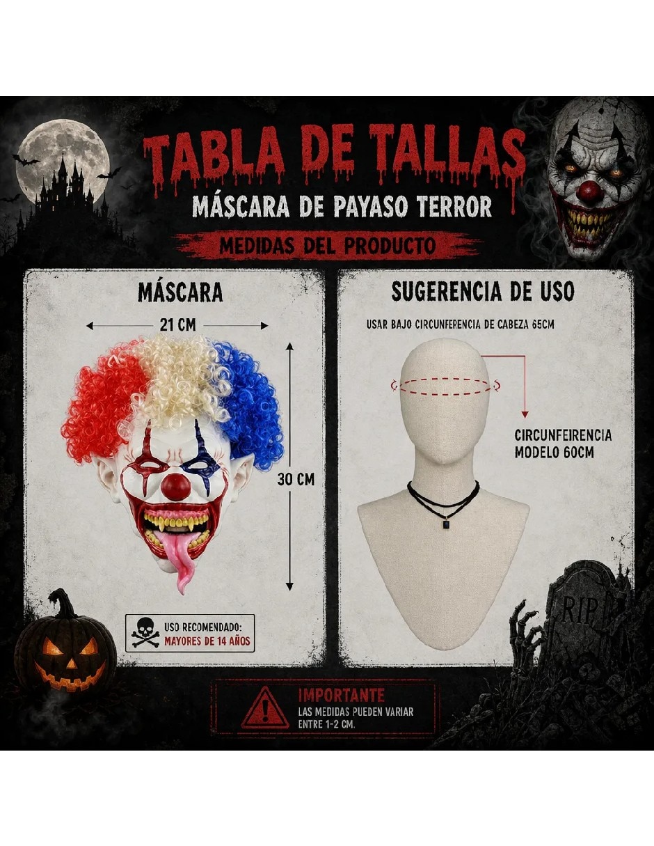 Máscara para disfraz de payaso 5
