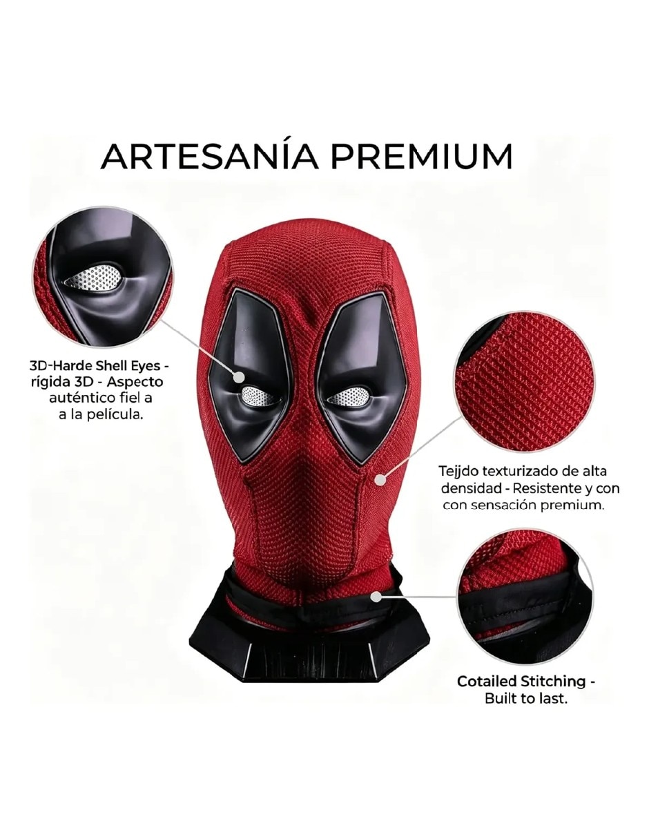 Máscara para disfraz de deadpool 2