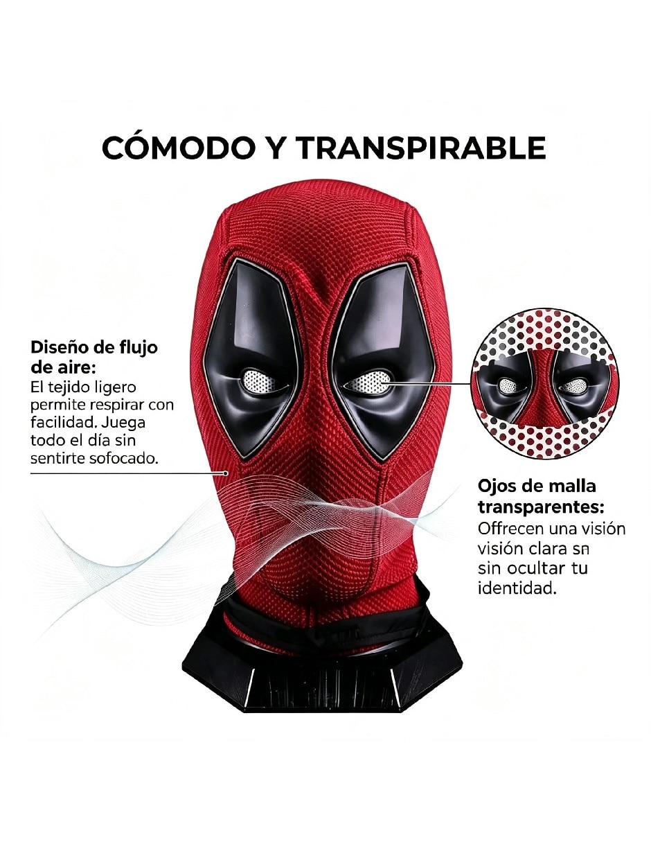 Máscara para disfraz de deadpool 4