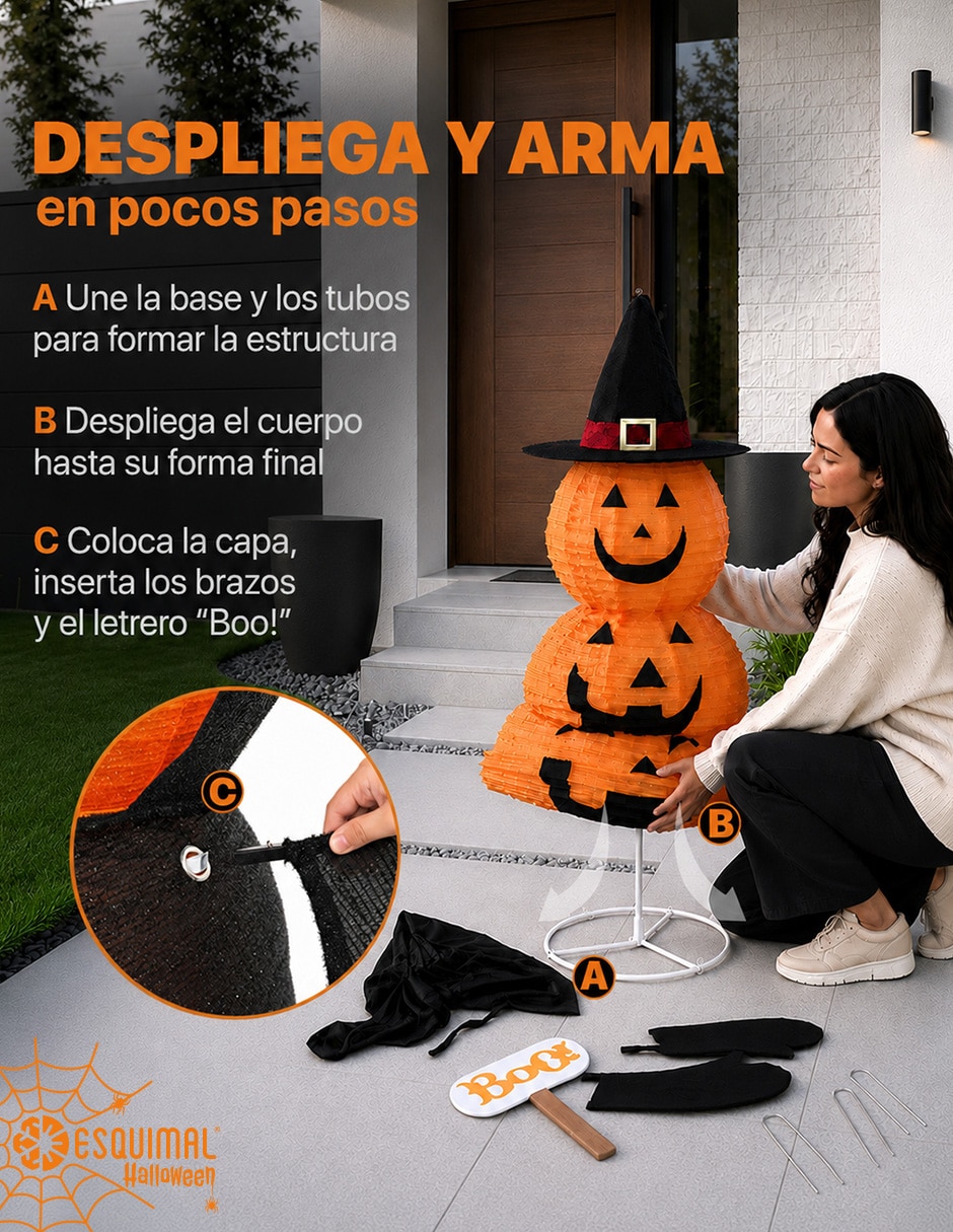 Figura decorativa Muñeco Decorativo de Terror con forma de Calabazas 8