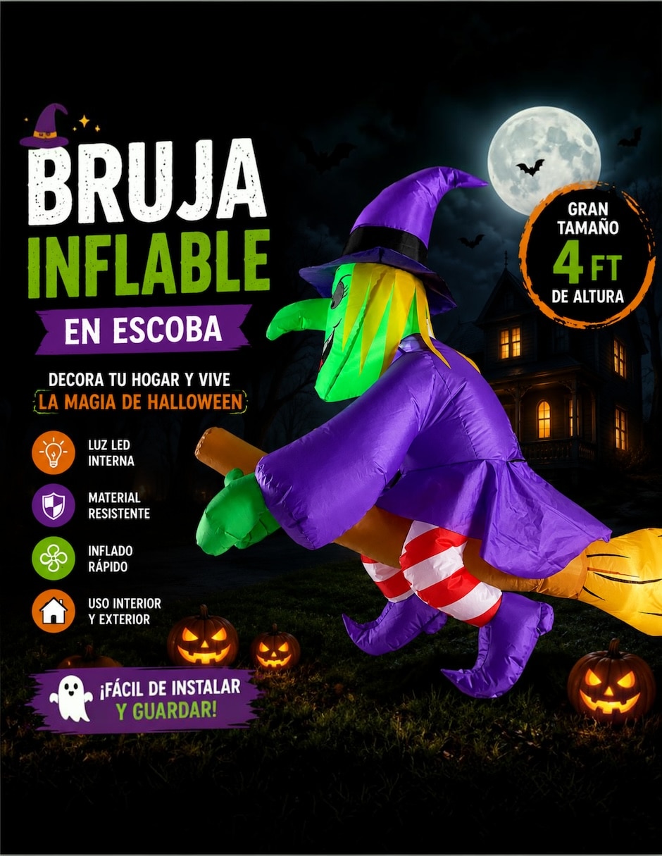 Inflable decorativo forma de bruja 2