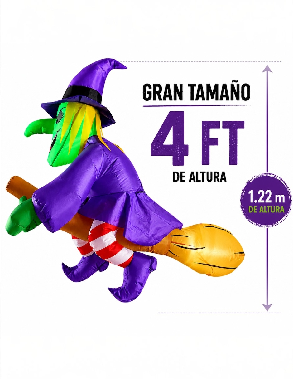 Inflable decorativo forma de bruja 5