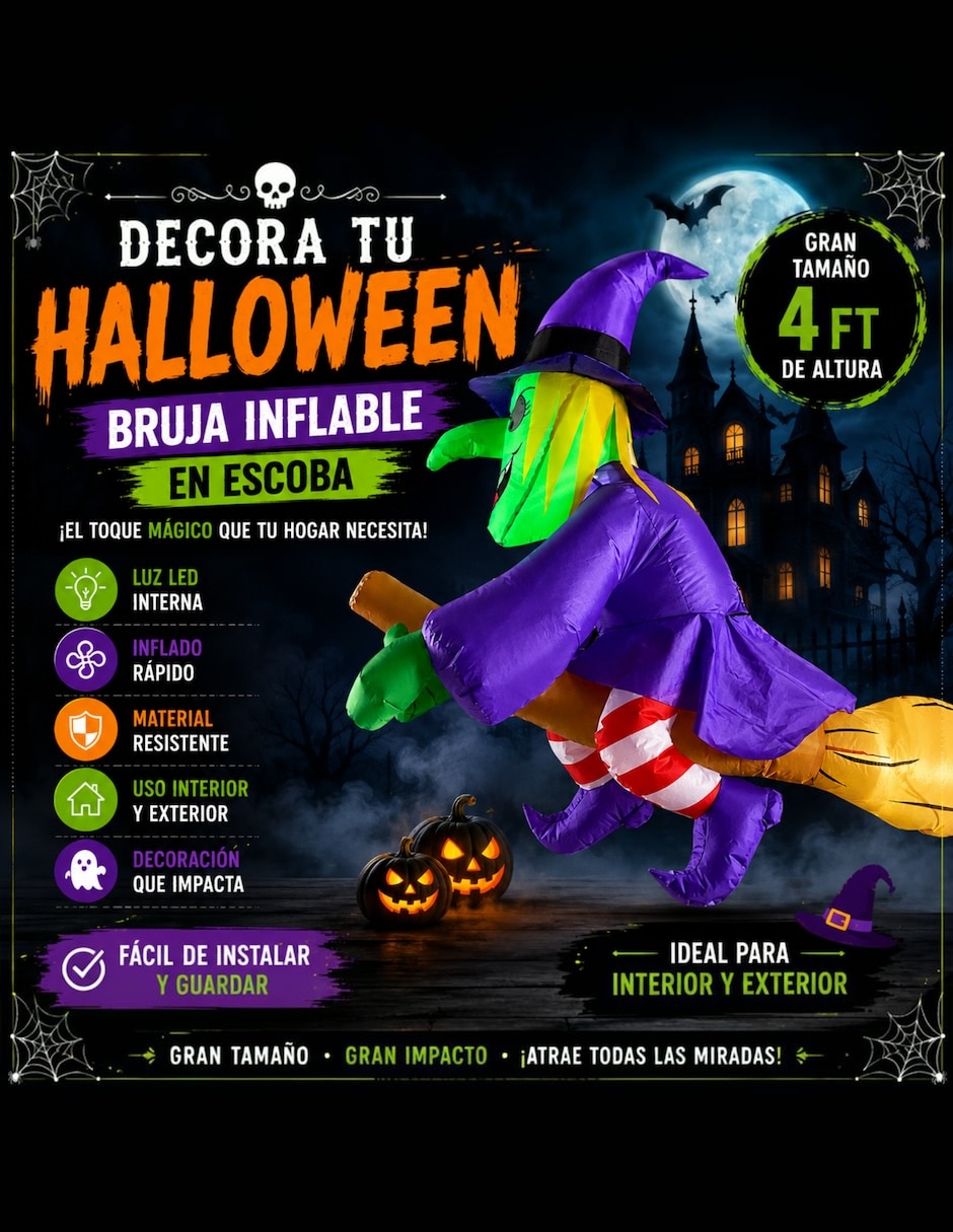 Inflable decorativo forma de bruja 3