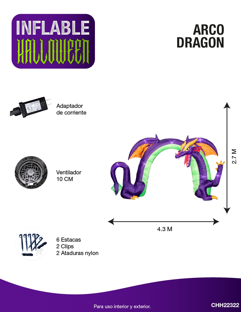Inflable decorativo forma de dragón 6